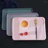 Assiettes Simple Rectangle Plateau Ménage Petit Déjeuner Assiette Repas Dessert Créatif En Plastique Fruits Multi-usages Petit