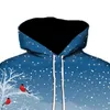 Moletom de moletria masculina estilo estilo Europa e America Teenager 3D Snowman Hoodie Trendência Cool