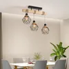 Anhängerlampen amerikanischer Dachboden Kronleuchter Esszimmer Restaurant Café Wohnseile Holz Deckenbar Vintage Lampe