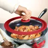 Pannor 28-30-32 cm stekpanna glas lock multifunktion rund kvalitet silikon wok lock lager pott täcker hemmaterial för köksverktyg