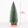 Decorazioni natalizie Albero Mini pino con base in legno Decorazione da tavolo per la casa fai-da-te Decorazioni per piccoli alberi in sisal satinato artificiale