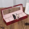 Ювелирные сумки европейские 6 сетки Организатор PU Vintage Pattern Diseumbatch Display Box с окном мужчинам Женщины подарки на день рождения подарок