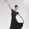 Stage slijtage splitsen ballerina ballet oefening tap voor vrouwen volwassen dans met korte mouwen dans turnard vrouw kostuum meisjes danswear