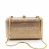 Evening Bags XIYUAN BRAND Women Party Gold/champagne Messenger Crossbody Chains Hasp Bag Cell Phone Pocket Pochette Wallet