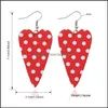 Dangle Lustre Mode Amour Coeur Pendentif En Cuir Boucles D'oreilles Rouge Et Blanc Mignon Angle Pour Les Femmes Saint Valentin Jewelryz Drop Deli Dhbtp