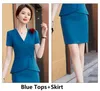 Tvådelklänning Fashion V-Neck Formal Women Business Suits 2 Set With Kirt and Tops Ol Styles Blazers Office Career CorSagetwo