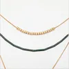 Chains Amaiyllis Style 4 Layer Chain Choker Necklace For Women Ethnic 2Tone PTN Pendant Collar Fashion Jewelry Drop