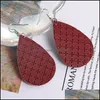 Ciondola il lampadario Designer Pu Leather Teardrop Earring Sier Hook Retice Orecchini per le donne Gioielli regalo Drop Delivery all'ingrosso Dhvws