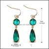 Dangle Chandelier Trendy Teardrop Crystal Earrings For Women Girls Fashion Gold Colorf Waterdrop Long Statement Earring Jewelry Dr Dhfk9