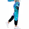 Women's Pants & Capris Women Reflective Long With Pockets High Waist Loose Holographic Patchwork Trousers Club Dance Jogger ClubwearWomen's