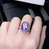 Bröllopsringar Utimtree Luxury Big Purple Oval Stone Ring Cubic Zircon for Women Fashion Engagement Proposal smycken