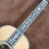40 "OOO45 Serisi Masif Ahşap Profili Siyah Parmak Abalone Kabuk Mozaik Akustik Gitar