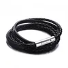 Pulseiras de link Chain Men Bracelet Wrap Leather for Mens tecer a pulseira de camadas A Twist embrulhando joalheria masculino