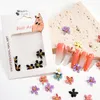 Décorations d'art d'ongle 5 pièces bijoux accessoires breloques bricolage manucure 3D fleurs trois lilas décoration avec perles artificielles