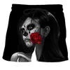 Męskie szorty Mężczyźni Summer Skull Horror 3D Printed Beach Anime Pants Ubranie Streetwear Krótki swobodny spodnie Drak22