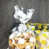 Present Wrap White Golden Poots Bag Cookies Diy Påsar för julfest godis mat handgjorda tvålförpackningar