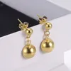 Hoop örhängen trendig guld lång kvinnlig bröllop hänge mode koreansk geometriska dropputtalande earirng party smycken gåva