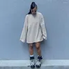 Casual Dresses Bulk Items Wholesale Lots Loose For Women Streetwear Long Sleeve T Shirt Dress Autumn Clothes Pink Mini