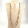 Chains Fashion Bohemian Tribal Jewelry 6mm Crystal Knotted Long Halsband Glass Necklace