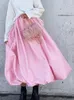 Skirts 2023 Women Satin Skirt Fashion High Waist Silk Loose Solid Casual Spring Autumn Ball Gown