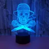 Incroyable nouveau design maison couleur 3D lampe à LED capteur tactile 3 pièces plaque acrylique 3d visuel LED veilleuse Flash éclairage lueur dans la lumière sombre