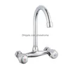 Kitchen Faucets Shai Wall Mounted Faucet Mixers Sink Tap 360 Degree Swivel Flexible Hose Double Holes T200424 Drop Delivery Home Gar Dhf7N