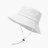 Berets Solid Men Women Outdoor Hip Hop Foldable Bob Fisherman Hat Casual Travel Gorros Panama katoenen emmer met winddicht koord