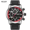 Polshorloges heren leger sport horloges lederen waterdichte polshorloge man chronograph analoge horloge lumineuze relogio masculino 2104Wrist