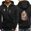 Mäns hoodies mops en kaffe söta tryck man höst 2023 zippad jacka harajuku fleece gothic hooded hip hop lossa mens streetwear