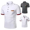 Polos pour hommes été à manches courtes Polo hommes loisirs couleur unie boutonné col rabattu hauts pull décontracté hommes Slim Streetwear