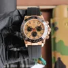 Мужские часы Механические часы AAA Fashion 2813 40 мм между золотым каучуковым ремешком Водонепроницаемые дизайнерские наручные часы
