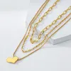 Pendant Necklaces Lifefontier Vintage Layered Chain Necklace For Women Jewelry Chains Goth Punk Gold Color Metal Accessories 2023Pendant