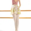 Sceniczna noszenie baletowa spódnica balerina jednoczęściowa szyfonowa joga praktyka praktyka latarnia dziewczęta kwiatowy nadruk tańcząca sukienka tańcząca