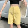 女性のショートパンツ夏の女性ジーンズ韓国シックワイドレッグデニムパンツキャンディーカラーレディース女性ハイウエストショートパンツウォーメン