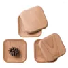 Plates Household Wooden Snack Storage Tray Round Square Simple Retro Fruit Plate Placemat Portable Kichen Accessories