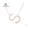 Pendant Necklaces Rose Gold Plated Stainless Steel Necklace Az English Alphabet Initial Capital Letter Fashion Jewelry For Women Dro Dhsf0