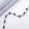 Braccialetti con ciondoli Arrivo cristallo viola ovale per gioielli da donna Alla moda braccialetto in argento sterling 925 per ragazze regalo di festival