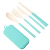 Conjuntos de utensílios de jantar 4pcs pauzinhos de colher de talheres conjuntos de viagens de piquenique infantil Camping Trip tableware portátil Janepary dobring