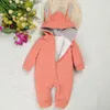 Jumpsuits Baby Overalls för vinterfödda klädöron Rompers Girls Boys Jumpsuit Spädbarn Varma får Ullkläder