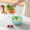 Bols 2023 Coupe-salade Bol en plastique Chopper Slicer Outils de fruits ménagers Multi-fonction 3 en 1 PP Égouttoir pour la cuisine