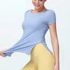 Chemises actives X-HERR à manches courtes entraînement débardeurs pour femmes coupe ample Gym Fitness 2023 léger ourlet fendu Yoga Camisole