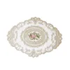 Table Mats & Pads European Oval Embroidered Lace Fabric Transparent Placemat Coffee Mat Furniture Cover ClothMats MatsMats