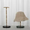 Hooks Hat Display Rack Brass Marble Storage European Light Luxury Window Shop Holder Support Home Ornaments