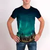 T-shirt surdimensionné à manches courtes pour hommes, imprimé de lumières polaires en 3D, mode décontractée, Streetwear, ample, 2023