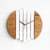 Hooks Rails Xylophone Wood Wall Clock Modern Design Vintage Rustic Shabby Quiet Art Watch Home DecorationHooks