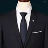 蝶ネクタイ高品質の2023デザイナーブランドファッションビジネスカジュアル7cm男性用ネクタイブルーワークオフィスとギフトボックス