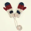 Cinq doigts gants gants féminins patchwork d'hiver imprimé femme complète filles mitènes moulin à coups de pointe en tricot épaissis