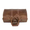 Duffel Bags Men's Leather Handbag Handmade Travel Bag Crazy Horse Large Capacity Female Luggage