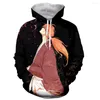 Herrhuvor Rurouni Kenshin Samurai Roliga mode Långa ärmar 3D -tryck dragkedja/hoodies/tröjor/jacka/män/kvinnor