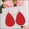 Ciondola il lampadario Designer Pu Leather Teardrop Earring Sier Hook Retice Orecchini per le donne Gioielli regalo Drop Delivery all'ingrosso Dhvws